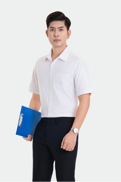 Áo sơ mi nam ngắn tay trung niên kẻ nhuyễn Thái Hoà 23ASM-991