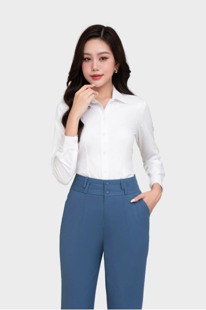 Áo sơ mi nữ công sở dài tay Thái Hòa form đẹp vải sợi tre cao cấp nhiều màu ASW0101-R11