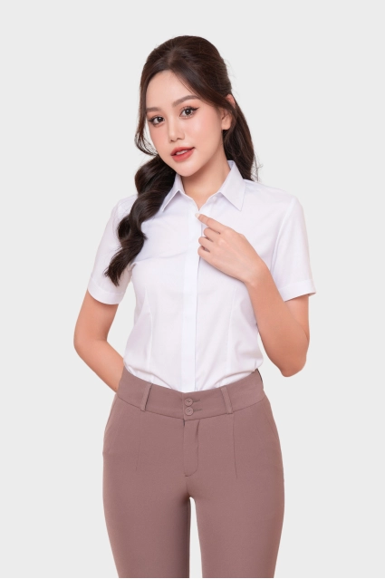 Áo sơ mi nữ cộc tay cổ đức phong cách công sở ASW0301-R07