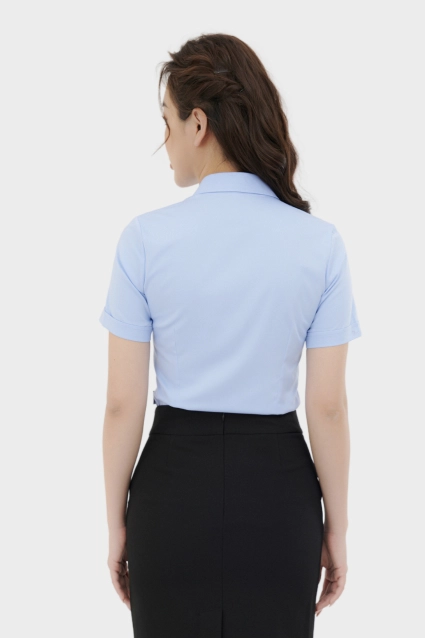Áo sơ mi nữ công sở ngắn tay sợi tre Thái Hoà form ôm ASW0301-R10