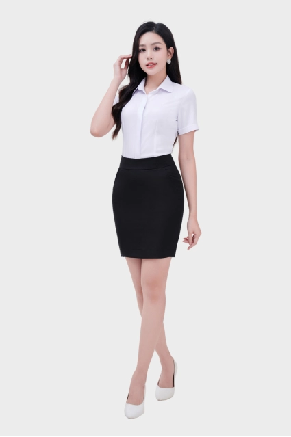 Áo sơ mi ngắn tay nữ form ôm sợi Lavender cao cấp Thái Hòa 24ASW-231