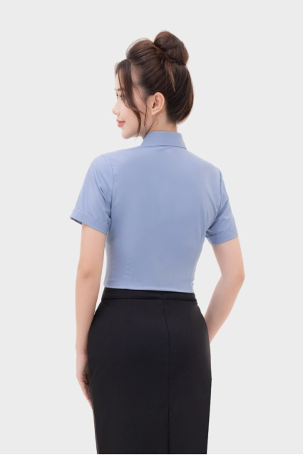 Áo sơ mi ngắn tay nữ Cà phê Nano cao cấp Thái Hòa 24ASW-254