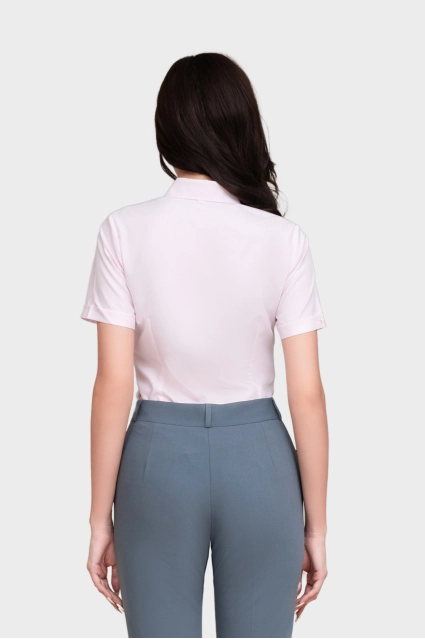 Áo sơ mi nữ công sở ngắn tay form ôm cotton Thái Hòa ASW0301-R01