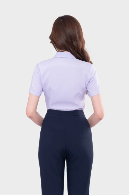 Áo sơ mi nữ cộc tay công sở cổ đức Thái Hòa sợi tre form regular ASW0301-R06