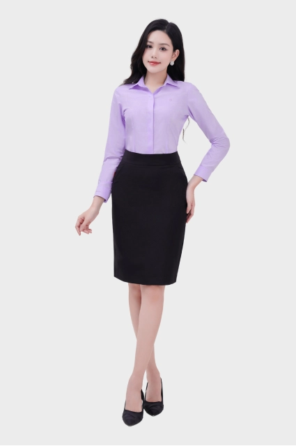 Áo sơ mi trắng nữ dài tay công sở Thái Hòa cotton cao cấp 23ASW-102