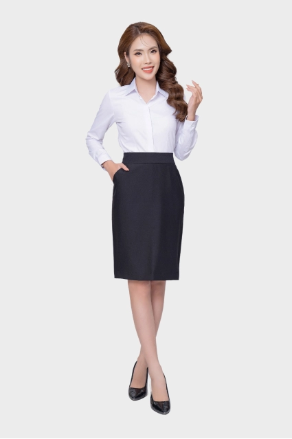 Áo sơ mi nữ sợi Ngải Cứu cao cấp Thái Hòa thiết kế công sở thanh lịch 23ASW-220