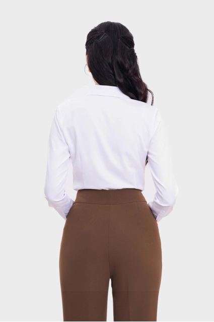 Áo sơ mi nữ dài tay sợi Bạc hà cao cấp Thái Hòa 24ASW-228