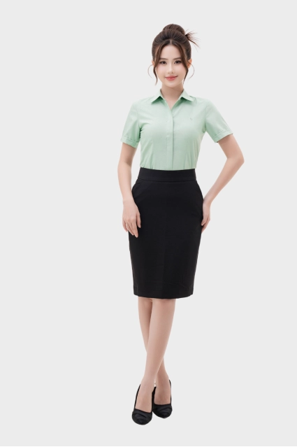 Áo sơ mi ngắn tay nữ Cotton cao cấp Thái Hòa 24ASW-240