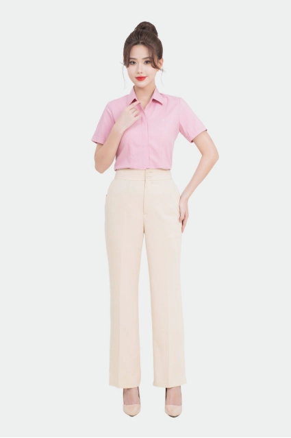 Áo sơ mi nữ ngắn tay tinh chất Ngải cứu Thái Hòa 24ASW-241