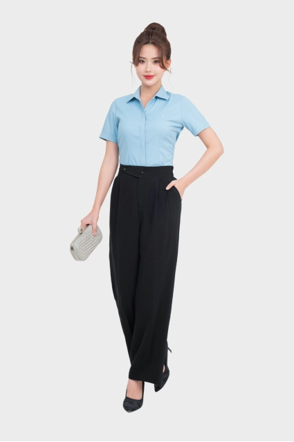 Áo sơ mi nữ ngắn tay tinh chất Lô Hội Thái Hòa 24ASW-242