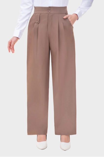 Quần Suông Nữ 2 Cúc Tôn Dáng Chất Liệu Sợi Dừa Cao Cấp – Thái Hòa 24QAW-245